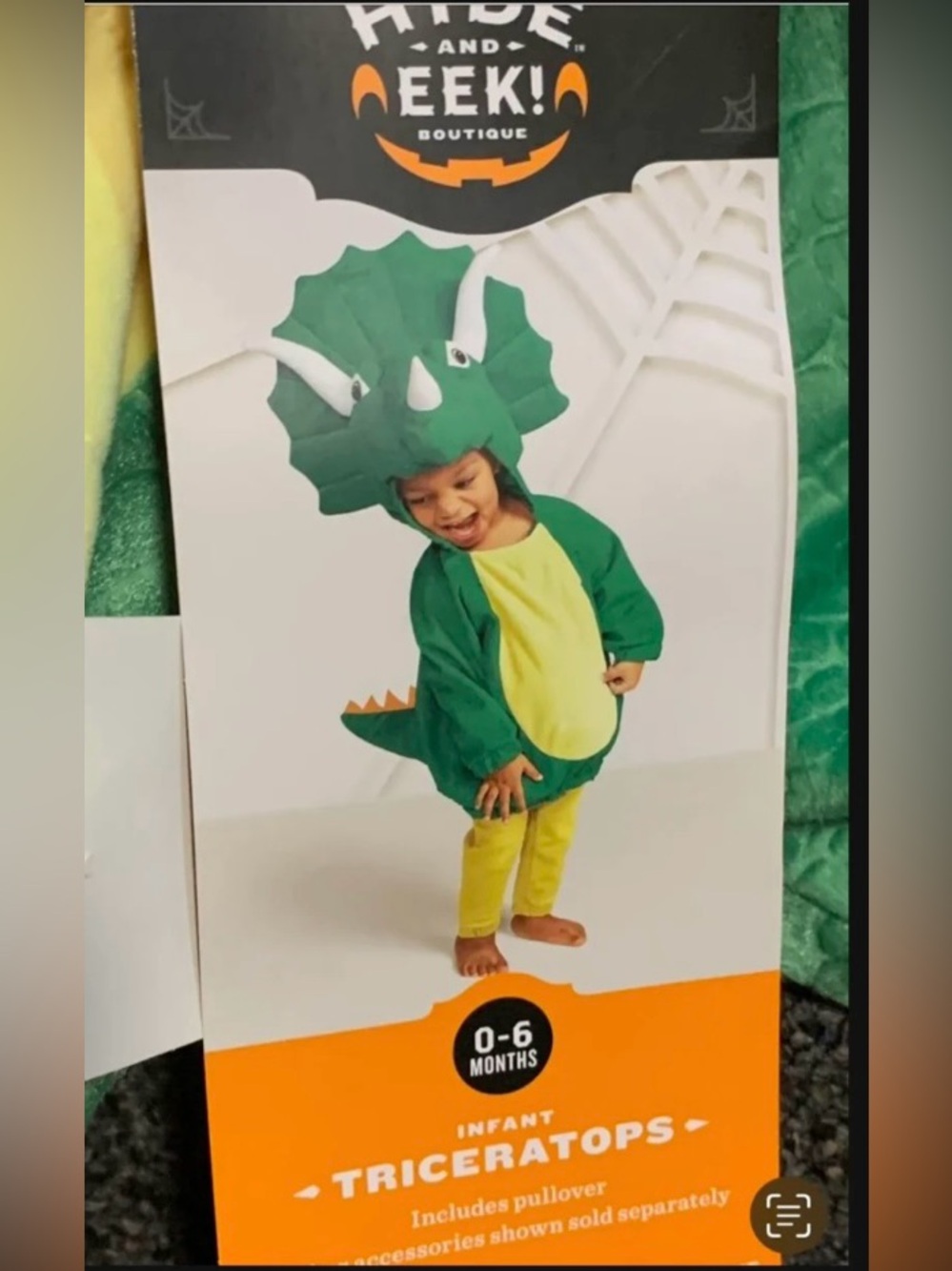 New triceratops one piece pullover dinosaur costume fits 0/3 3/6 month